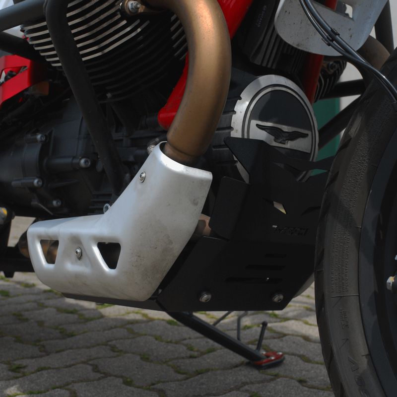 Motorschutz aus Aluminium schwarz - Moto Guzzi V85 TT - MyTech